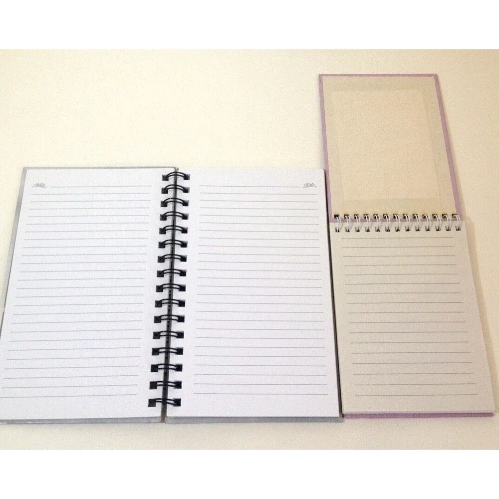 2 Nice Floral Blank Note Pads Spiral Markings By CR Gibson & BT Paper